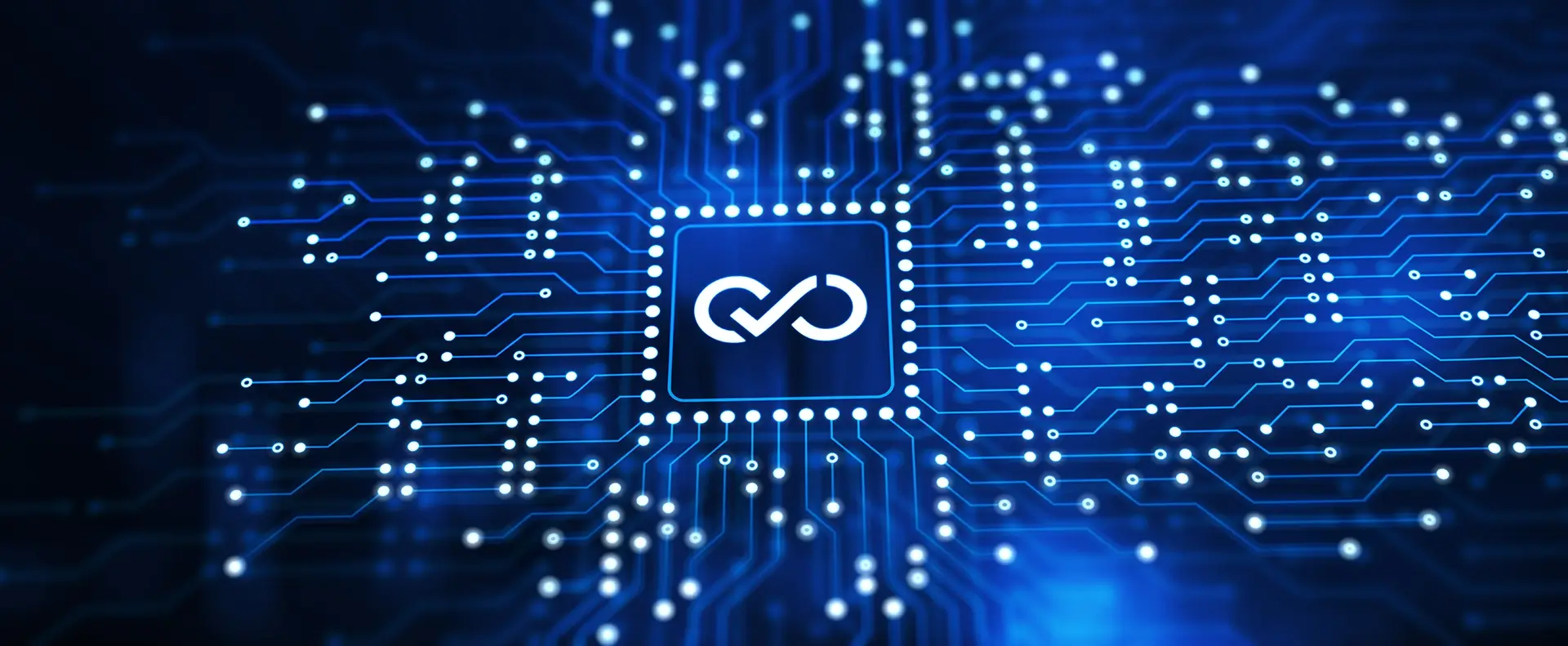 Circuit imprimé stylisé portant le logo Ealico, symbole des technologies propriétaires de la plateforme