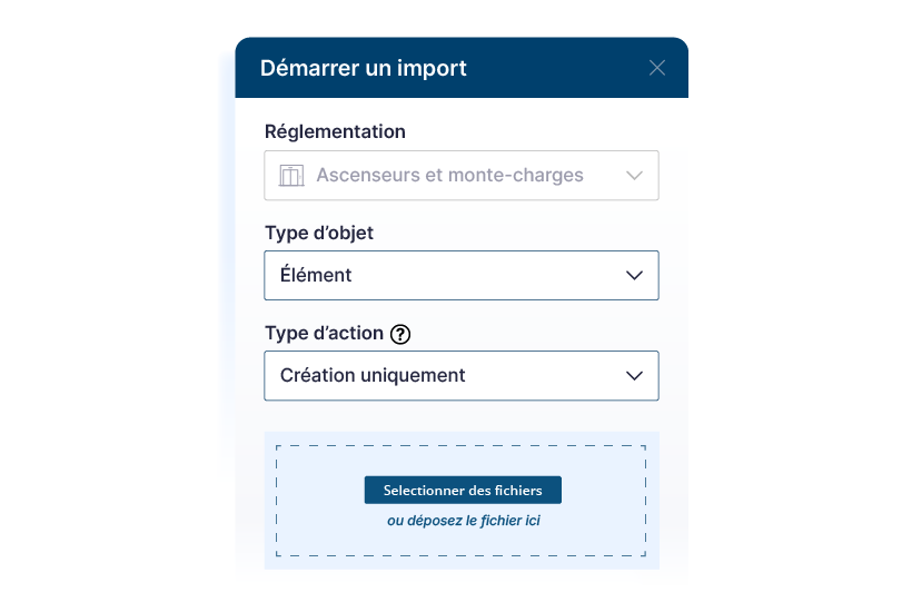 Assistant d'import de données réglementaires