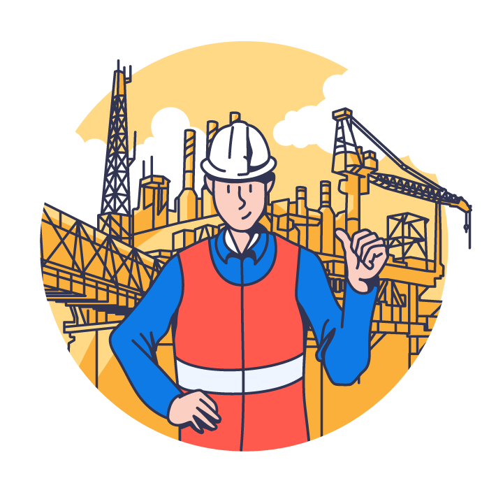 Illustration Guy in a construction