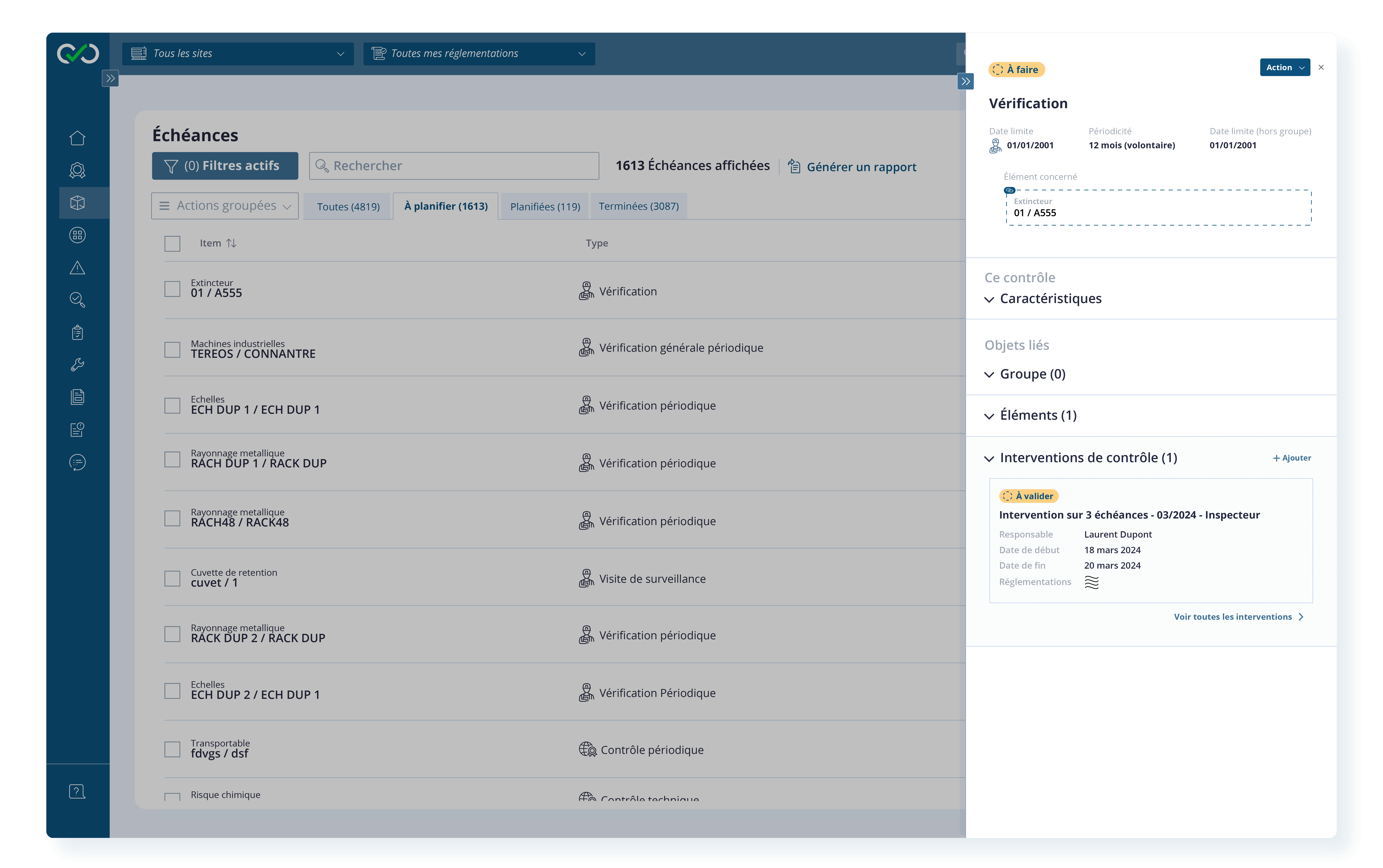 Échéances Dashboard