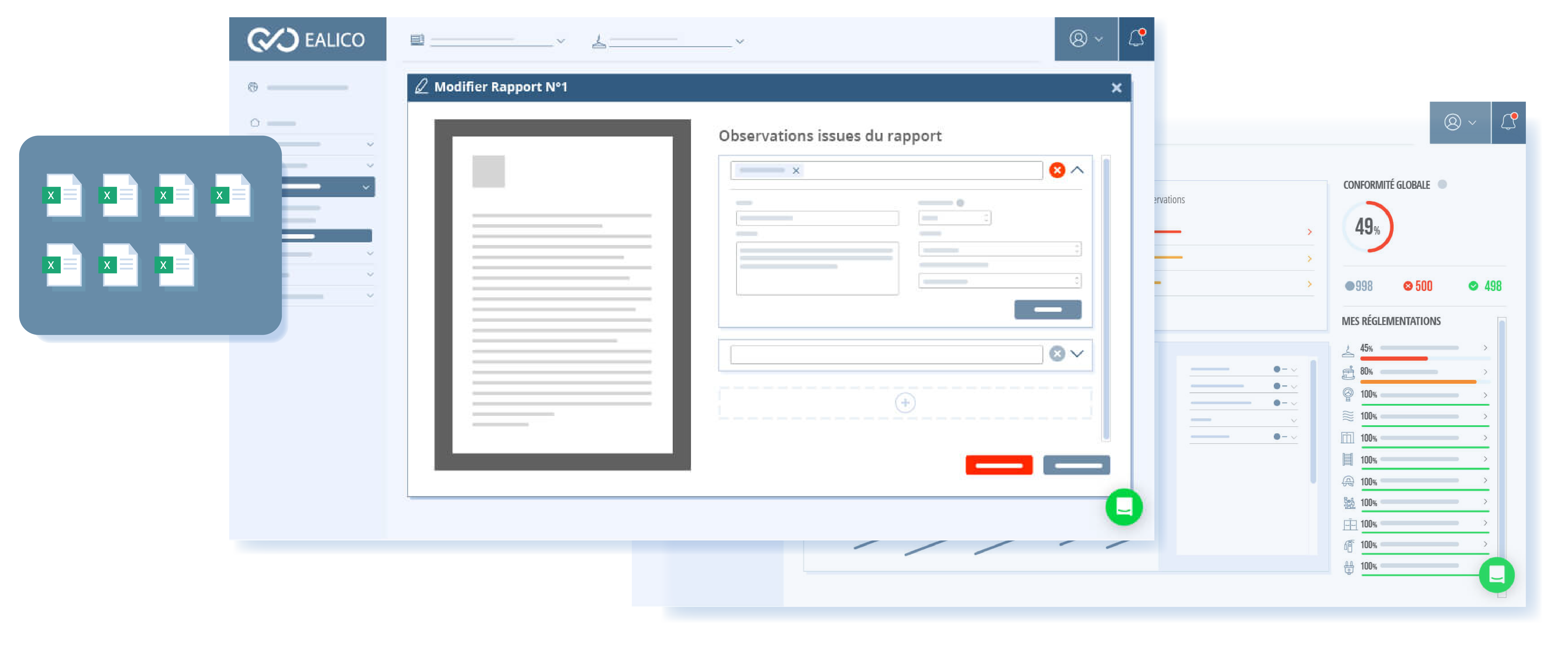 Image montrant un paramétrage à partir des rapports de contrôle